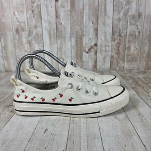 Converse Chuck Taylor All Star Low Top White Cherry Print Women's Size 6